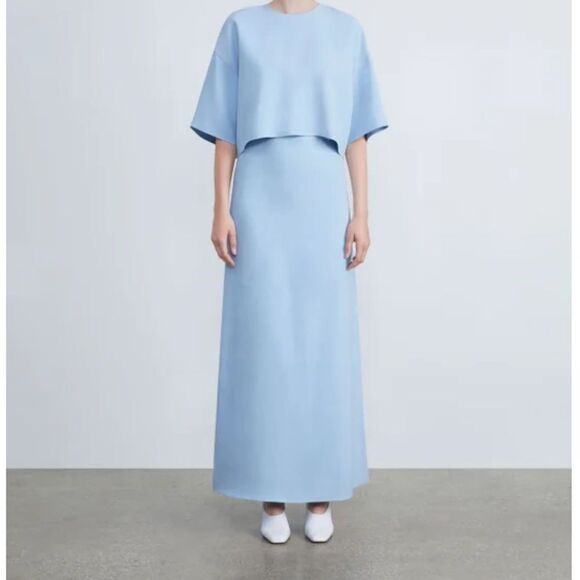 LAFAYETTE 148 | NEW Aerial Blue High Waisted Silk Blend Maxi Skirt Women’s 0 - Picture 3 of 16